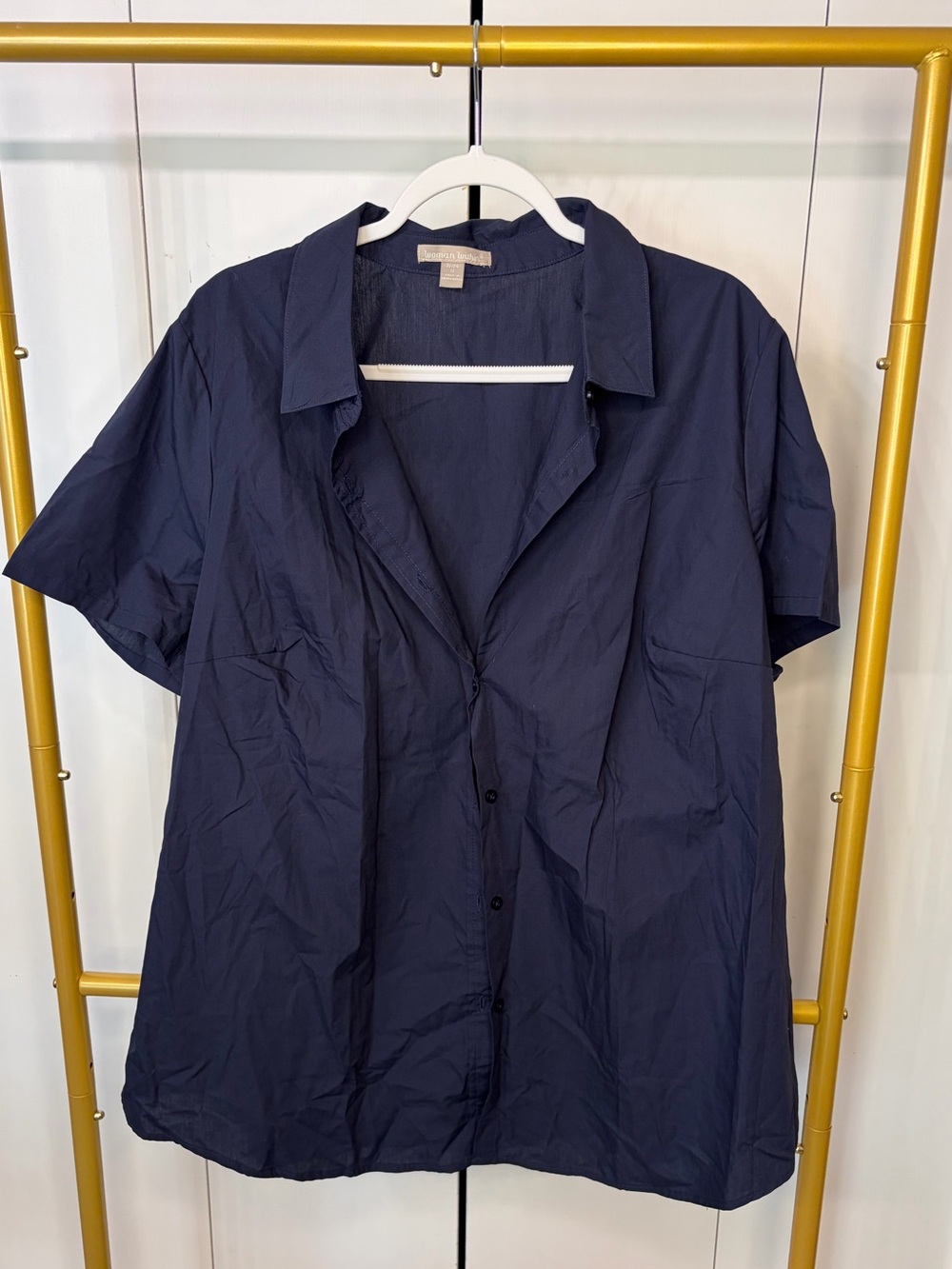 Navy Button-Up Shirt